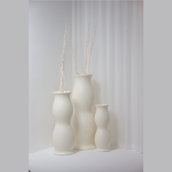 Ivory Hourglass Fiber Vase