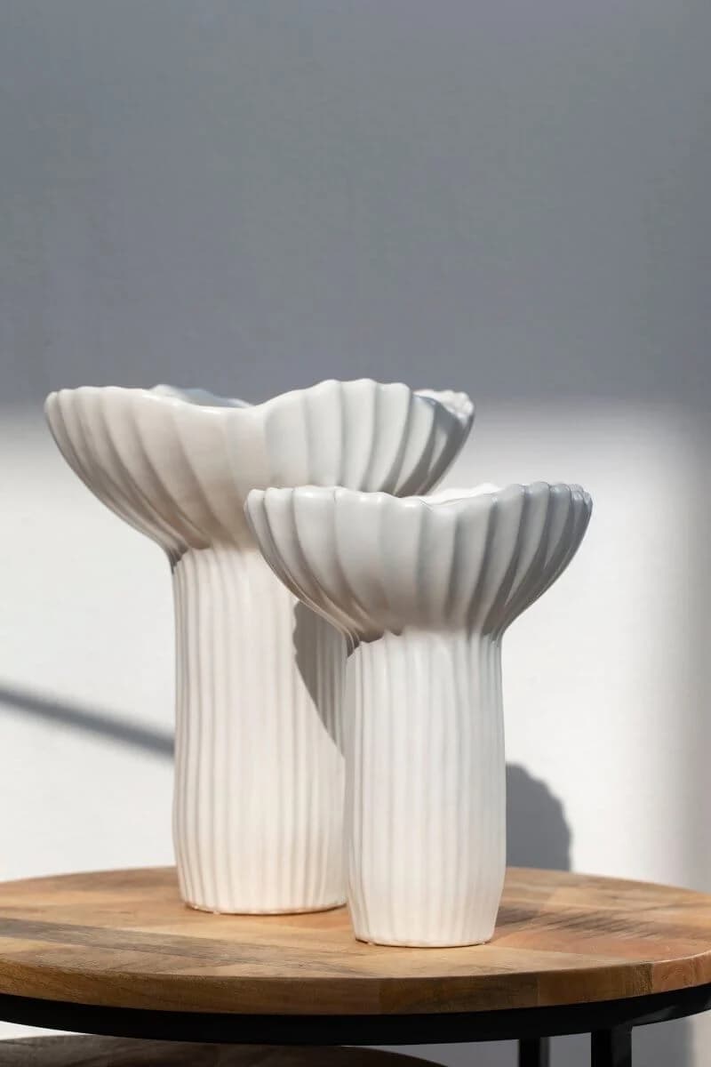 Long Flower White Vase