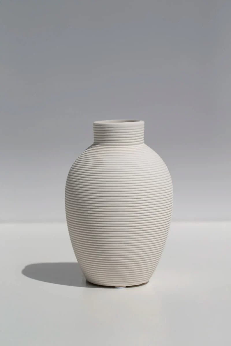 Mini Oval Ceramic Ripple Vase