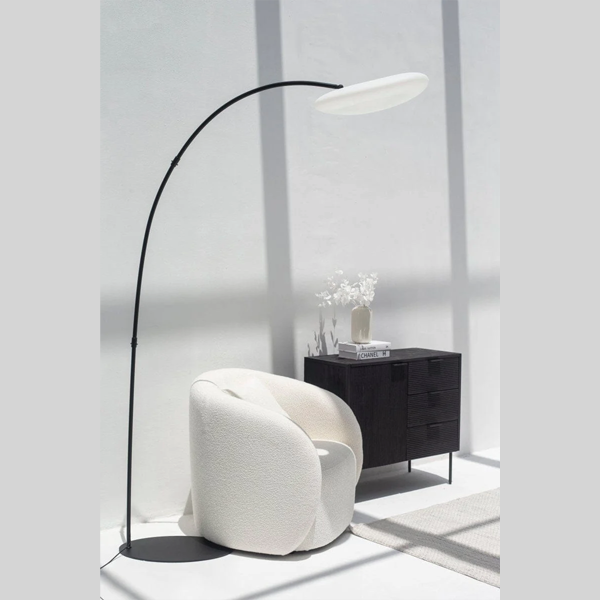 Black Fishing Arched Floor Lamp