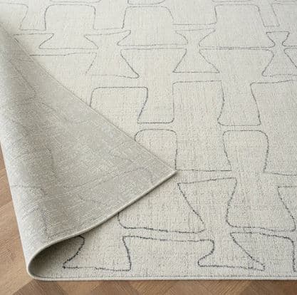 Abstract Bows & Rectangles Sketched Carpet